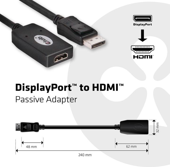 Produktbild Club 3D DP zu (HDMI, 15 cm)