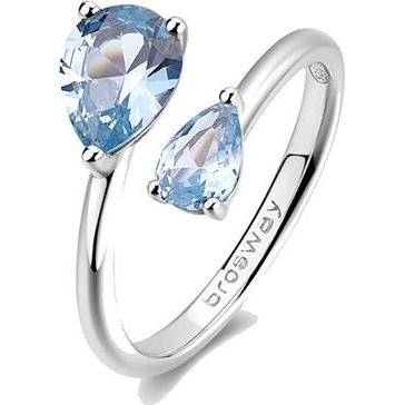 Brosway, Serviettenringe + Serviettenhalter, - Cloud Light Blue Fancy Silver Open Ring FCL113 - Circuit: 56mm