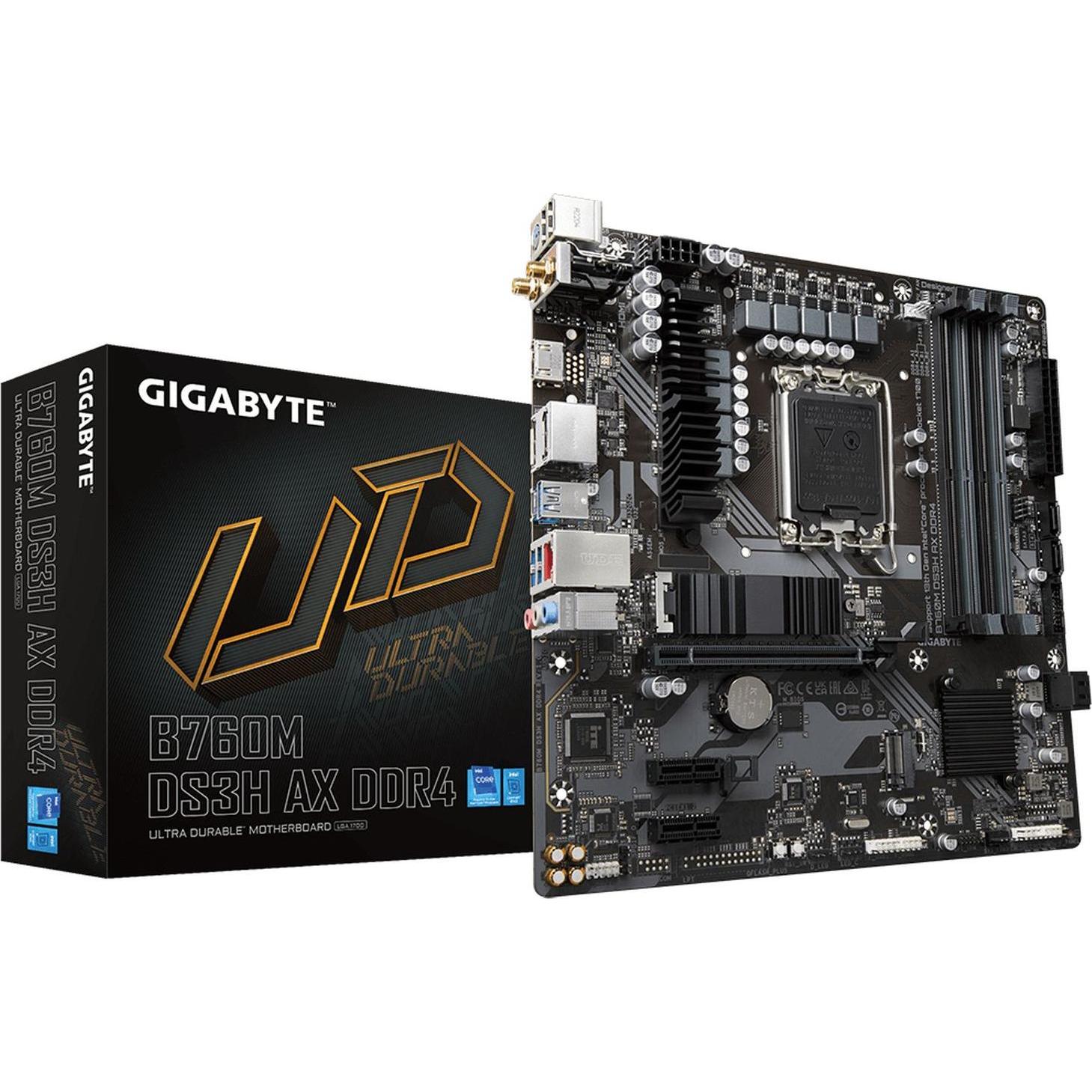 Gigabyte B760M DS3H AX DDR4 (LGA 1700, Intel B760 Express, mATX), Mainboard