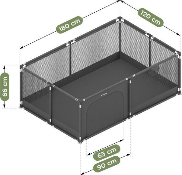 Immagine prodotto Tulano Cozy 22 Graphit Kinderlaufstall - 180 cm (120 cm, 180 cm)
