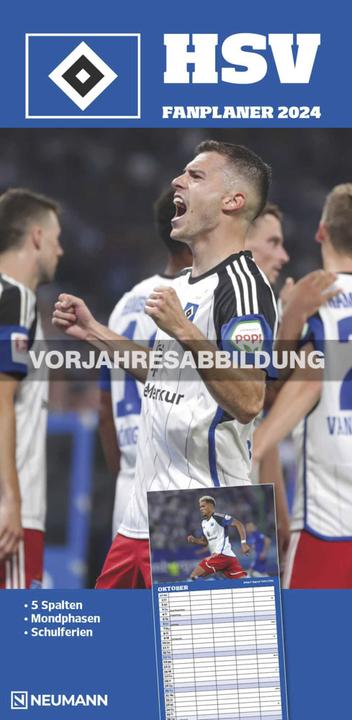 Actual product image Hamburger SV 2025 - Fan planner - Football (22 x 45 cm)