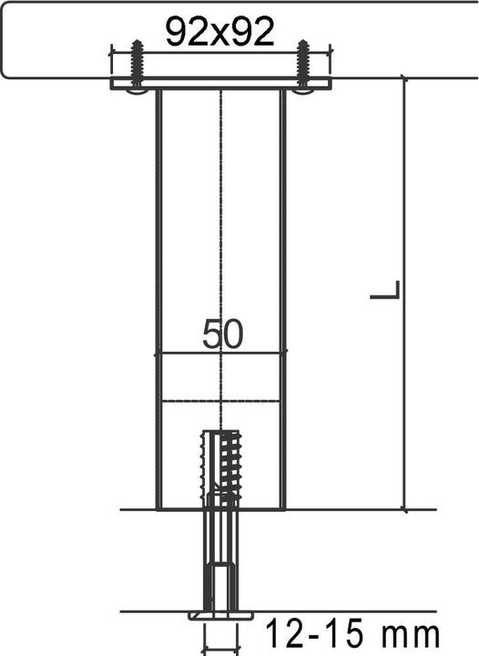 Image du produit Meyer Consoles de bar pour panneaux de bois et de pierre, rondes, ø 50 mm, droites ou inclinées 30/60 (1 pcs)