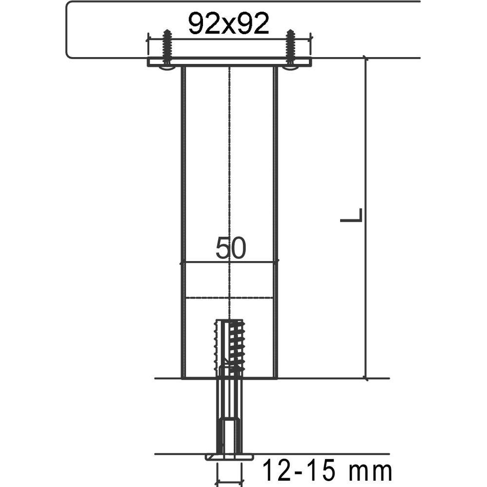 Thumbnail - Meyer, Möbelausstattung, Barkonsolen für Holz- und Steinplatten, rund, ø 50 mm, gerade oder geneigt 30/60° (1 Stk.)