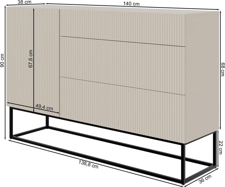 Produktbild Selsey Veldio (140 x 38 x 90 cm)