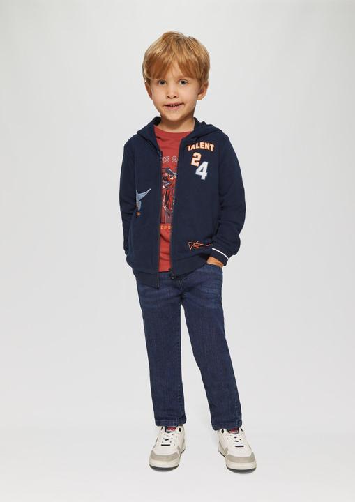 Produktbild s.Oliver Sweatshirt Jacke Sweatjacke mit Print- und Stick-Details (104, 110)