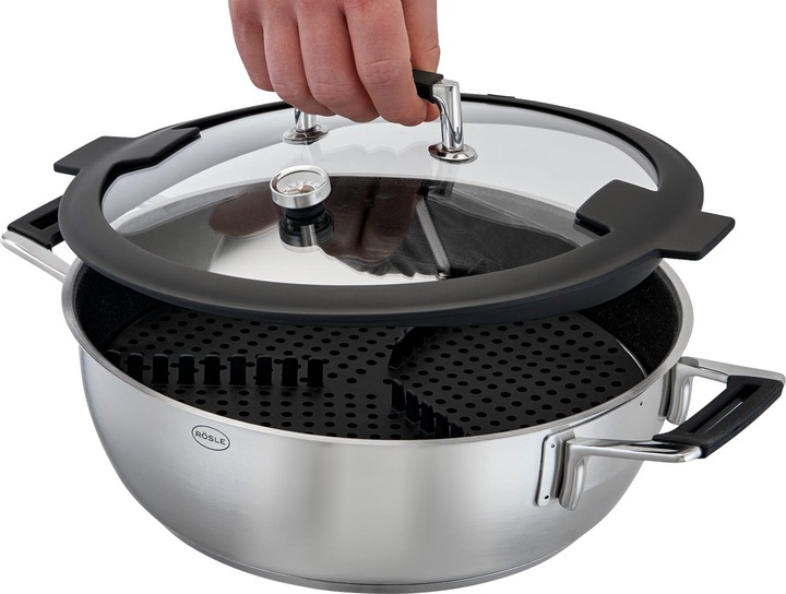 Produktbild Rösle Dampfgarer SILENCE PRO Stahlgrau (28 cm, Dampfkochtopf, Edelstahl)
