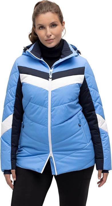 Actual product image Ulla Popken HYPRAR Chevron Stripe Triple Function Quilted Fully Lined Ski Jacket (46, 48)