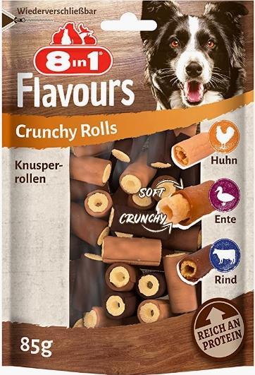 8in1 FLAVOURS Crunchy rolls Duck chicken beef - Hundeleckerli - 85g (Senior, 8 Stk., 85 g)