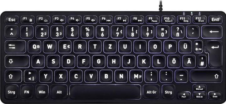 Productafbeelding Perixx PERIBOARD-332B DE, minitoetsenbord, USB bedraad, achtergrondverlichting, zwart (DE, Bedraad)