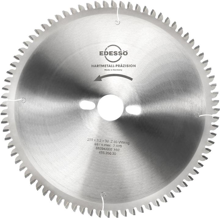 Productafbeelding Magni Edessö 45525030 Hardmetalen cirkelzaagblad precisie speciaal 2 KNL HW, Z=80 W neg, 250 x 3,2/2,2 x