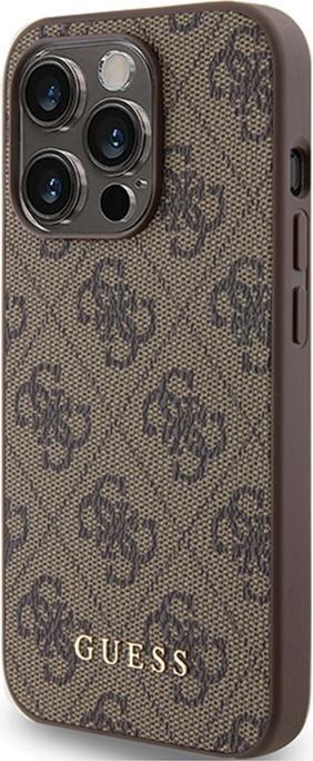 Produktbild Guess GUHCP15LG4GFBR iPhone 15 Pro 6.1" brązowy/brown hard case 4G Metal Gold Logo (Apple iPhone 15 Pro)