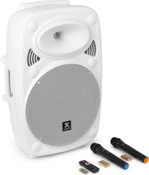 Actual product image Vonyx geluidsinstallatie - Verve46 - Bluetooth speaker met twee draadloze microfoons - 1000W - Wit (Active, 1x 1000 W)