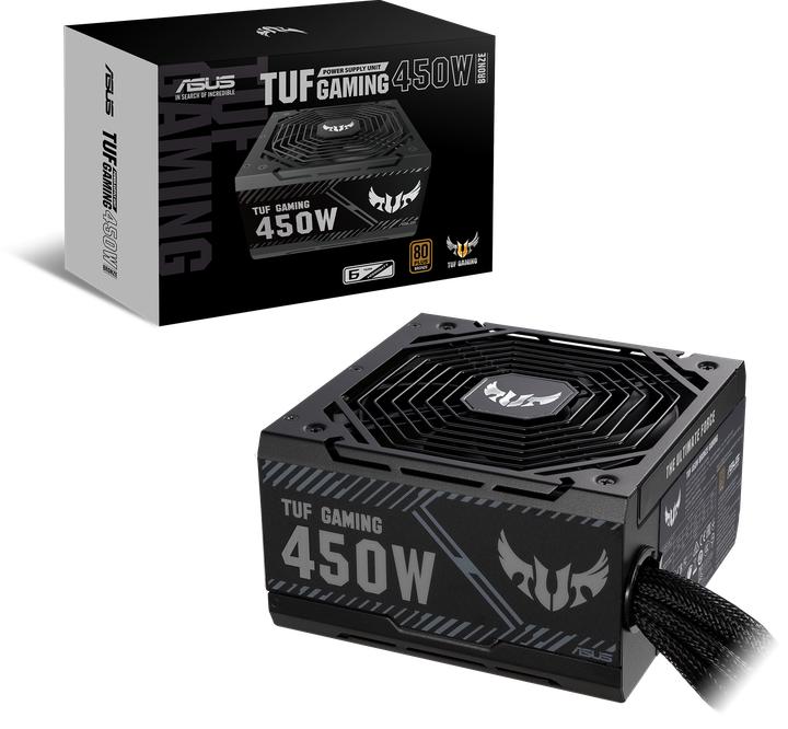 Actual product image ASUS TUF-GAMING-450B Power Supply 450 W 20+4 pin ATX ATX Black (450 W)