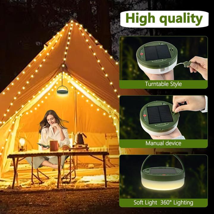 Bowfar Solar Camping Lichterkette mit USB-Aufladung (10 m) (10 m)