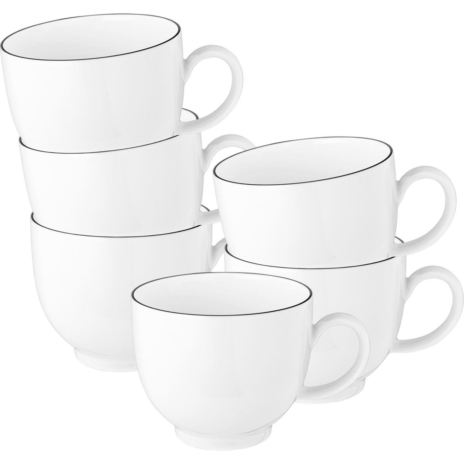 Seltmann, Tasse, Lido Black Line Kaffeetassen (220 ml, 6 x)