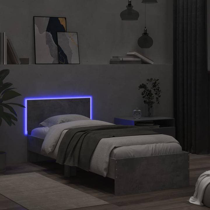 Produktbild VidaXL Bettgestell mit Kopfteil und LED-Leuchten (90 x 190 cm)