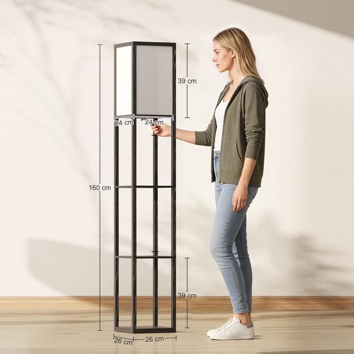 Produktbild Homcom Stehlampe mit Regalen (E27)