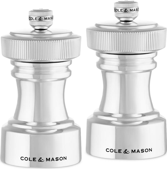Cole & Mason Pfeffer-Salzmühlen Set Hoxton versilbert 10.4x5.5x5.5 cm