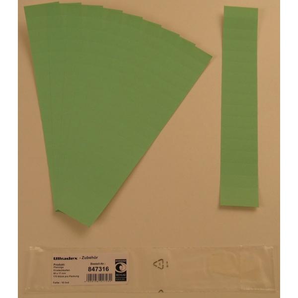 Ultradex, Kartenaufbewahrung, Einsteckkarten für 20mm Einsteckschiene 50x17mm VE=170 Stück lind