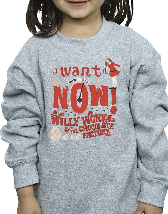 Actual product image Willy Wonka & the Chocolate Factory Girls Verruca Salt I Want It Now Sweatshirt (128)