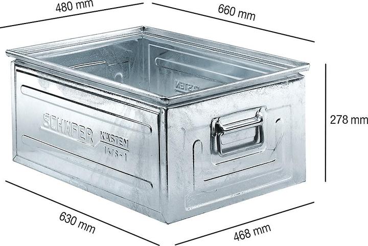 Actual product image Schäfer Shop Stacking box series ST 14/6-1, made of steel, capacity 79 L, ideal f. heavy goods (46.80 cm, 79 l, 1x)