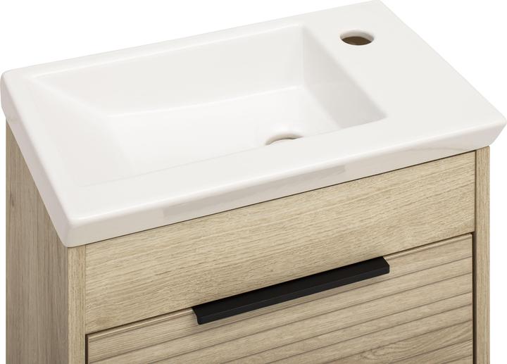 Actual product image Möbelpartner Waschbecken mit Unterschrank Mads 159075 weiss-eiche 45,5 x 27,0 x 5,0 cm