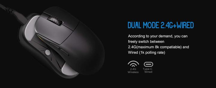 Actual product image Lamzu Inca Wireless Gaming Maus - schwarz (Cable, Wireless)