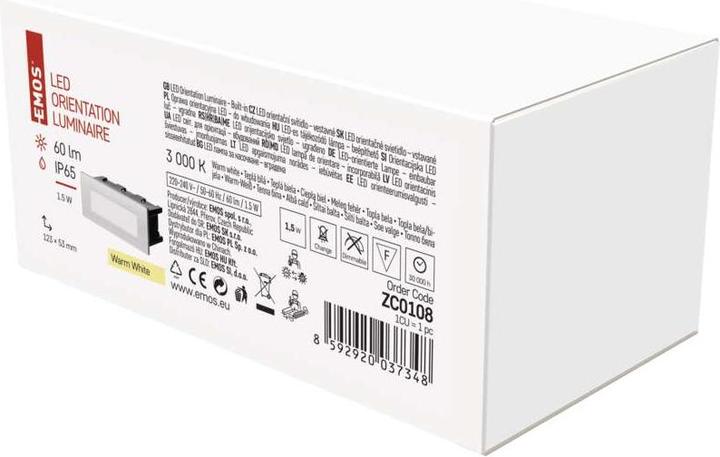 Actual product image Emos LED staircase light - recessed light 123×53, 1.5W warm white IP65 (60 lm, IP65)