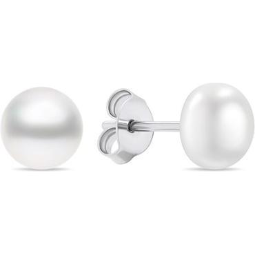 Brilio, Ohrringe, Silver - Charming silver stud earrings with real pearls EA585/6/7/8W - Diameter: 0.8 cm