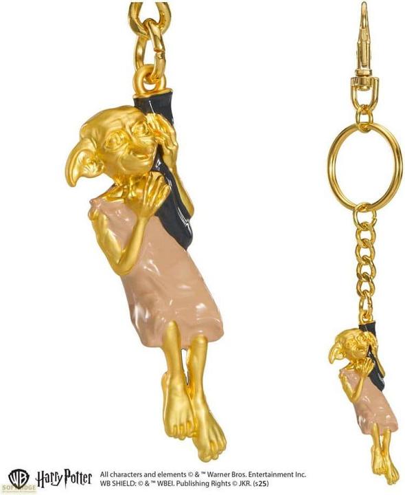 Produktbild Noble Collection Harry Potter Metall Schlüsselanhänger Dobby goldfarben 11 cm