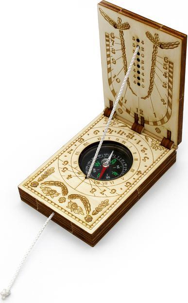 Actual product image Taschen-Sonnenuhr mit Kompass / Pocket Sundial with compass