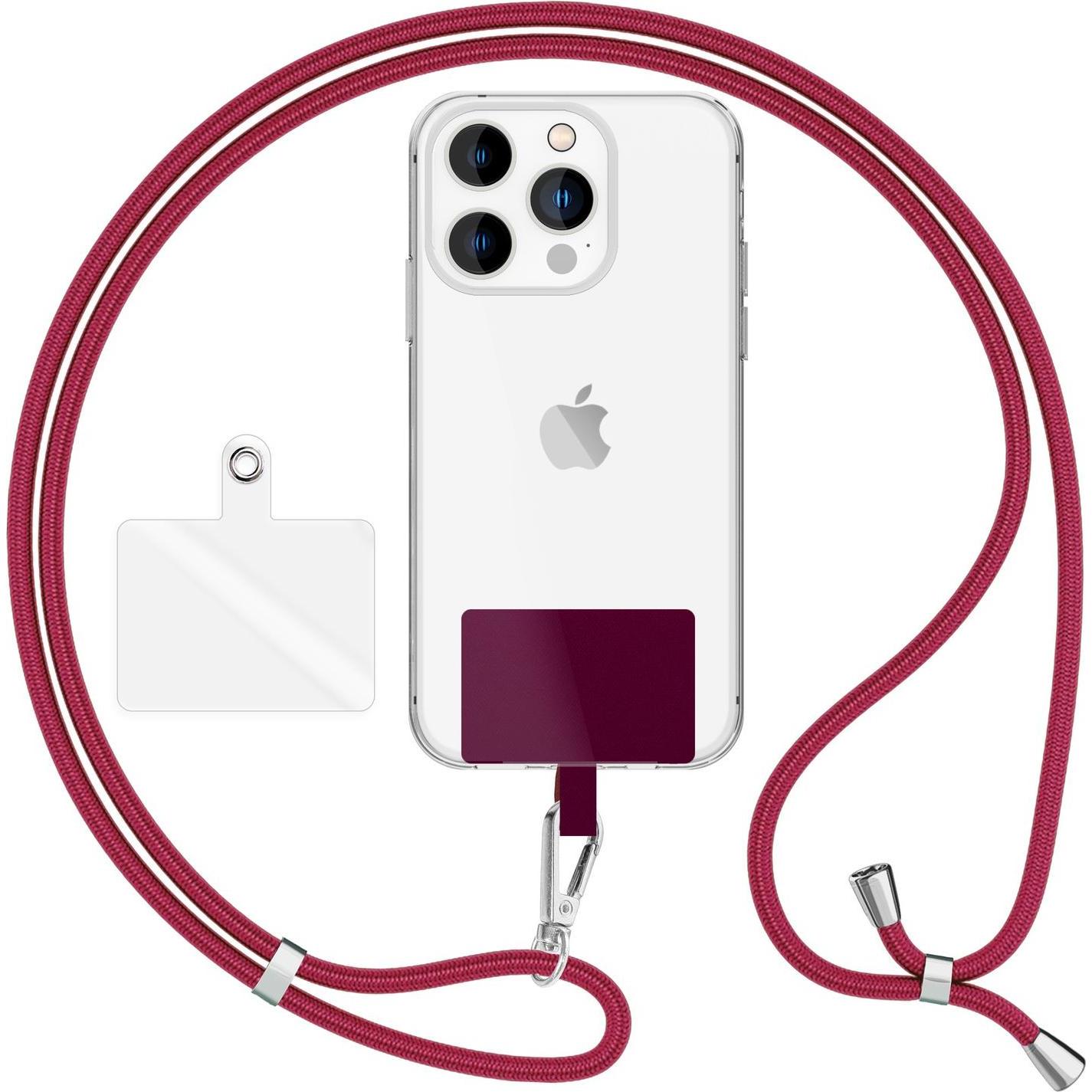 Nalia Universal Handykette zum Umhängen mit Pad, Handykette, Rot