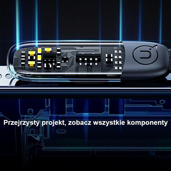 Actual product image Usams Cable kątowy USB-C na Lightning PD 20W Fast Charging Iceflake Series 2m czarny/black SJ586USB0 (2 m, USB 2.0)