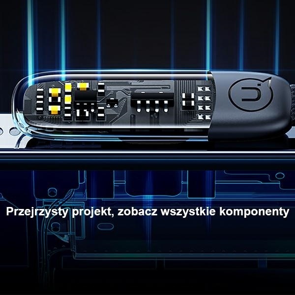 Produktbild Usams Kabel kątowy USB-C na Lightning PD 20W Fast Charging Iceflake Series 2m czarny/black SJ586USB0 (2 m, USB 2.0)