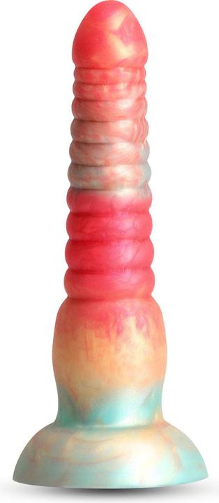 Actual product image NS Novelties colours stacked 6 inch dildo red/gold