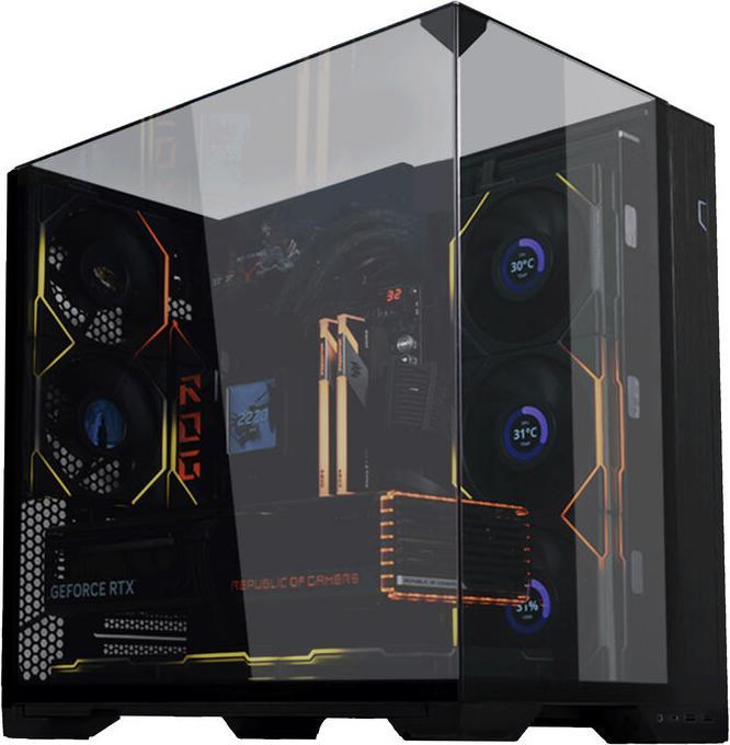 Productafbeelding Lian-Li O11 Vision Compact PC-behuizing, Midi-Tower, E-ATX, Gehard glas - zwart (E-ATX, ATX, mATX, Mini-ITX)
