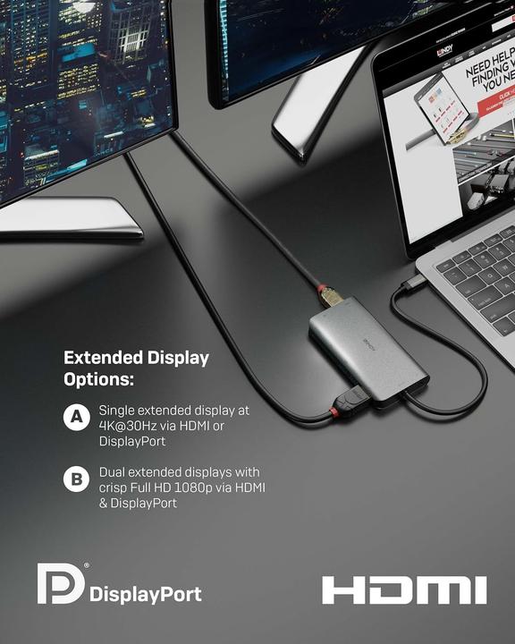 Produktbild Lindy DST-Mini XT (USB-C, 8 Ports)
