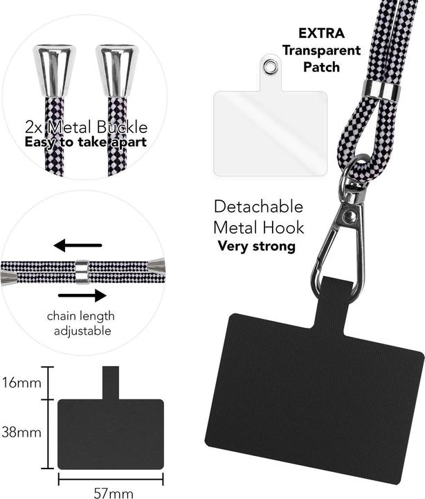 Image du produit Nalia Chaîne universelle pour téléphone portable à porter autour du cou avec pad