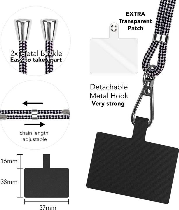 Productafbeelding Nalia Universele mobiele telefoonketting met pad