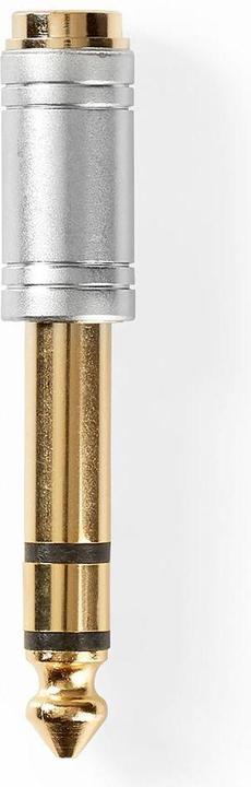 Productafbeelding Nedis Stereo Audio Adapter | 6,35 mm mannelijk | 3,5 mm vrouwelijk | Verguld | Recht | Metaal | Zilver (Jack adapter)