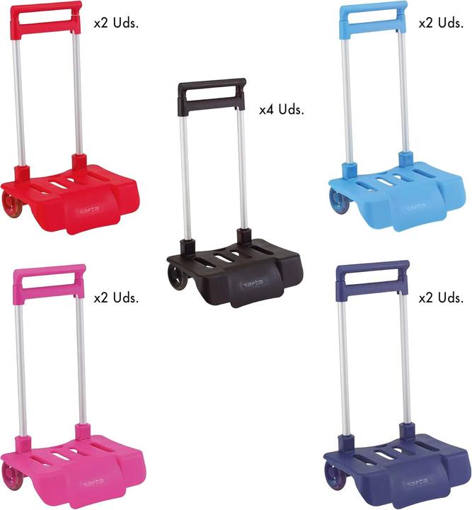 Actual product image Safta Foldable Trolley for School Backpacks with Retractable Handle and Wheels