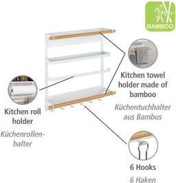 Actual product image Wenko Magnetic kitchen shelf Magna white/bamboo
