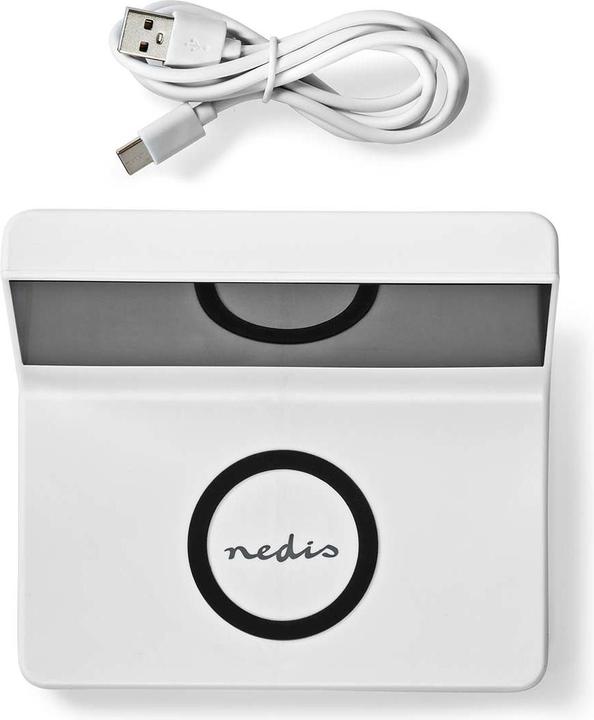 Produktbild Nedis Wecker Kabelloses Ladegreät Qi Zertifiziert 5/7.5/10 / 15 W USB-A Stecker 2 Alarmzeiten Snooze