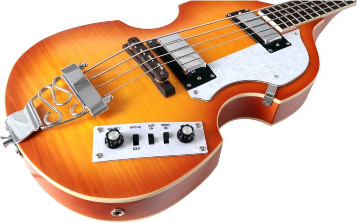 Image du produit Rocktile Basse Vintage Sir Paul Hollowbody 2 Humbuckers (Guitare semi-acoustique, Dessus de frêne fumé, Manche en érable, Plafond en tilleul, Touche en palissandre)