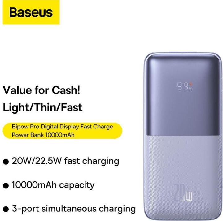 Immagine prodotto Baseus Caricabatterie digitale (10000 mAh, 20 W, 37 Wh)