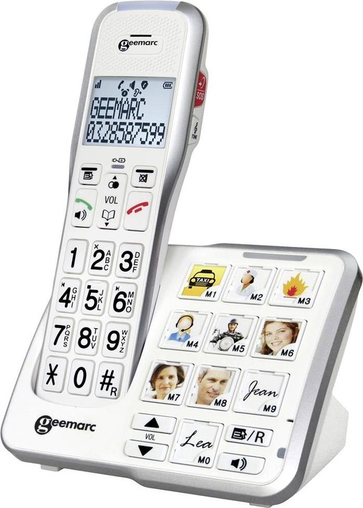 Produktbild Geemarc AMPLIDECT 595-2 PHOTO Schnurloses Seniorentelefon Anrufbeantworter, Foto-Tasten Beleuchtetes Display