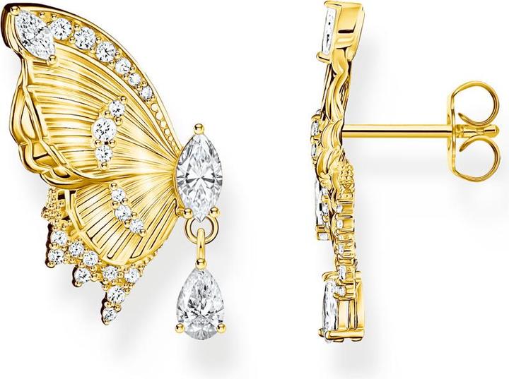 Produktbild Thomas Sabo Ohrstecker Schmetterling Butterfly Paradise mit Steinen vergoldet (Silber 925)