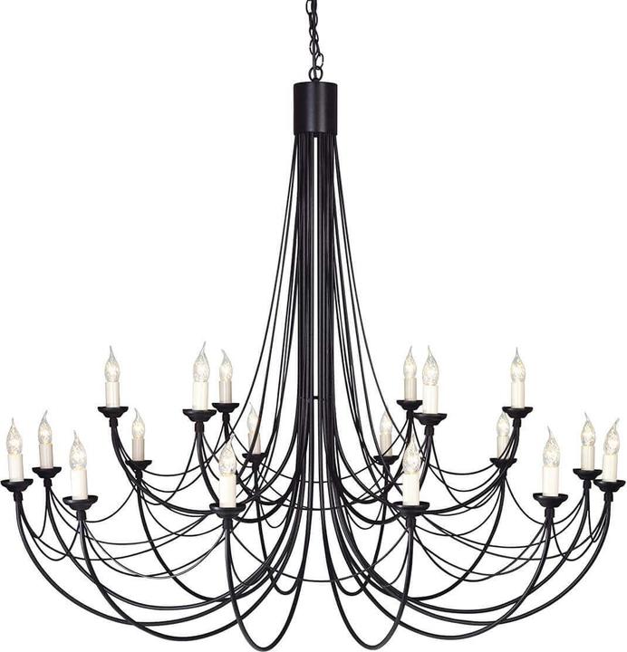 Produktbild Elstead Lighting Carisbrooke Kronleuchter E14 18-fach Schwarz, Made in UK (143 cm)