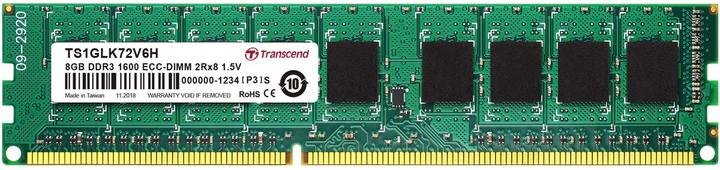 Produktbild Transcend 8GB DDR3 1600MHz ECC-DIMM CL11 2Rx8 (1 x 8GB, 1600 MHz, DDR3-RAM, DIMM)