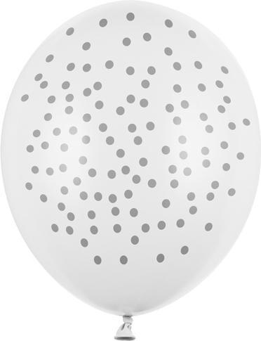 Actual product image Partydeco Balloons 30cm, Dots, Pastel Pure White (1 pkt / 50 pc.) (1 x)